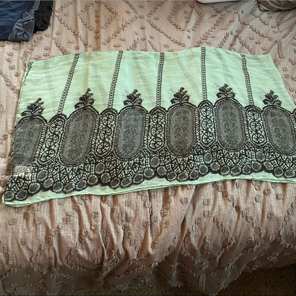 Green and Black Infinity Scarf
